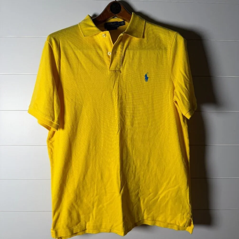 Polo Ralph Lauren Yellow Short Sleeve Polo Classic Fit Size Medium